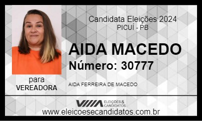 Candidato AIDA MACEDO 2024 - PICUÍ - Eleições