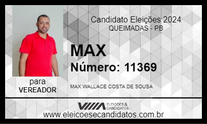 Candidato MAX 2024 - QUEIMADAS - Eleições