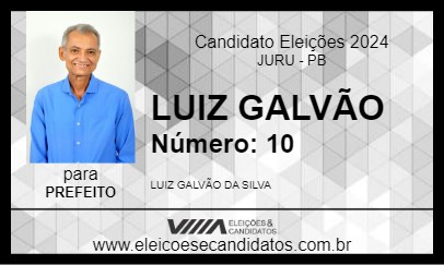 Candidato LUIZ GALVÃO 2024 - JURU - Eleições