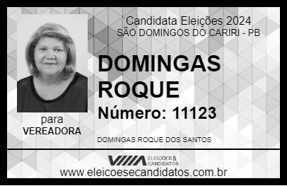 Candidato DOMINGAS ROQUE 2024 - SÃO DOMINGOS DO CARIRI - Eleições