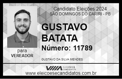 Candidato GUSTAVO BATATA 2024 - SÃO DOMINGOS DO CARIRI - Eleições