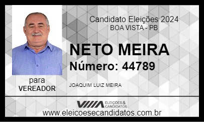 Candidato NETO MEIRA 2024 - BOA VISTA - Eleições