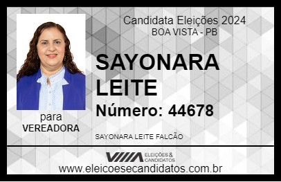 Candidato SAYONARA LEITE 2024 - BOA VISTA - Eleições