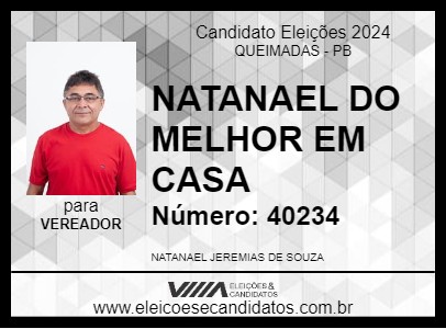 Candidato NATANAEL DO MELHOR EM CASA 2024 - QUEIMADAS - Eleições