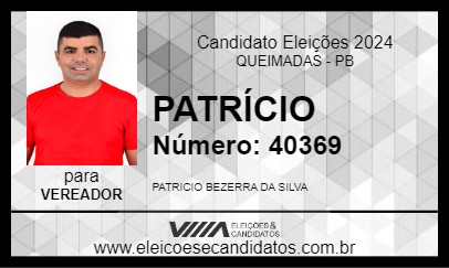 Candidato PATRÍCIO 2024 - QUEIMADAS - Eleições