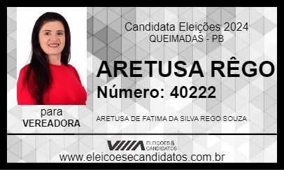 Candidato ARETUSA RÊGO 2024 - QUEIMADAS - Eleições