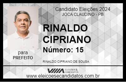 Candidato RINALDO CIPRIANO 2024 - JOCA CLAUDINO - Eleições