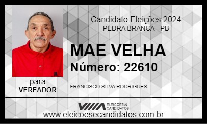 Candidato MAE VELHA 2024 - PEDRA BRANCA - Eleições