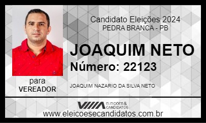 Candidato JOAQUIM NETO 2024 - PEDRA BRANCA - Eleições