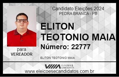 Candidato ELITON TEOTONIO MAIA 2024 - PEDRA BRANCA - Eleições