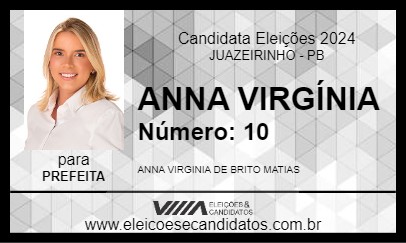 Candidato ANNA VIRGÍNIA 2024 - JUAZEIRINHO - Eleições