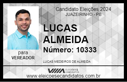 Candidato LUCAS ALMEIDA 2024 - JUAZEIRINHO - Eleições