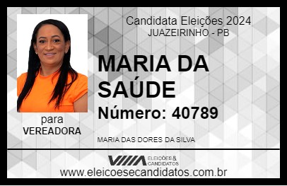 Candidato MARIA DA SAÚDE 2024 - JUAZEIRINHO - Eleições