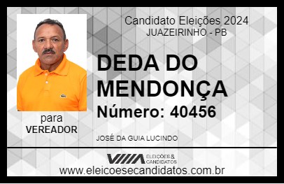 Candidato DEDA DO MENDONÇA 2024 - JUAZEIRINHO - Eleições