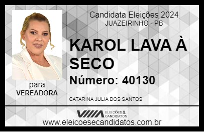 Candidato KAROL LAVA À SECO 2024 - JUAZEIRINHO - Eleições