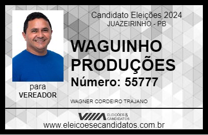 Candidato WAGUINHO PRODUÇÕES 2024 - JUAZEIRINHO - Eleições