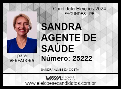 Candidato SANDRA AGENTE DE SAÚDE 2024 - FAGUNDES - Eleições