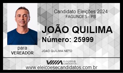 Candidato JOÃO QUILIMA 2024 - FAGUNDES - Eleições