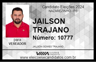 Candidato JAILSON TRAJANO 2024 - NAZAREZINHO - Eleições