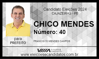 Candidato CHICO MENDES 2024 - CAJAZEIRAS - Eleições