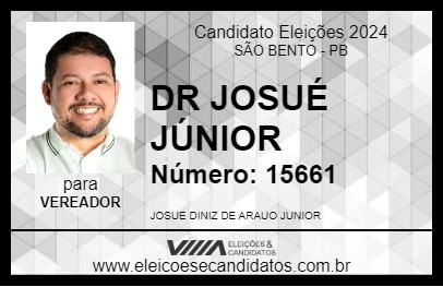 Candidato DR JOSUÉ JÚNIOR 2024 - SÃO BENTO - Eleições