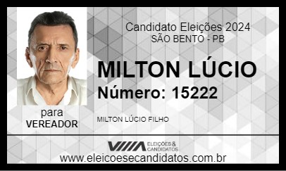 Candidato MILTON LÚCIO 2024 - SÃO BENTO - Eleições