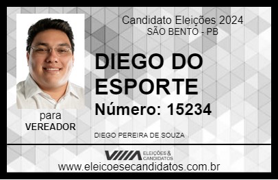 Candidato DIEGO DO ESPORTE 2024 - SÃO BENTO - Eleições