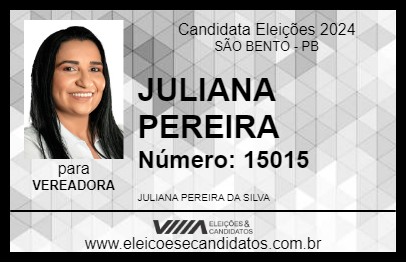 Candidato JULIANA PEREIRA 2024 - SÃO BENTO - Eleições