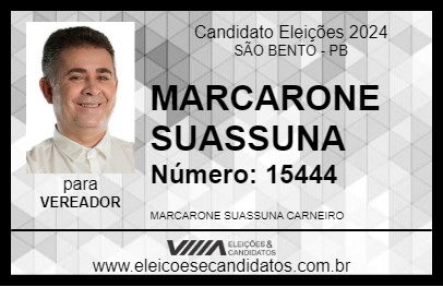 Candidato MARCARONE SUASSUNA 2024 - SÃO BENTO - Eleições