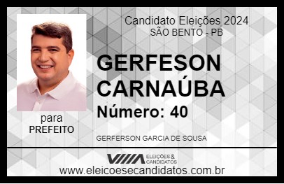 Candidato GERFESON CARNAÚBA 2024 - SÃO BENTO - Eleições