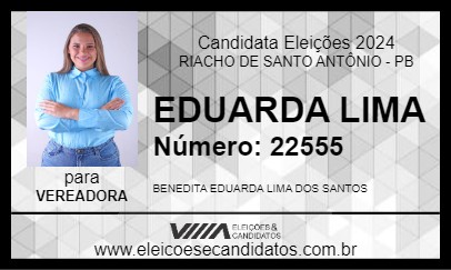 Candidato EDUARDA LIMA 2024 - RIACHO DE SANTO ANTÔNIO - Eleições