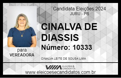 Candidato CINALVA DE DIASSIS 2024 - JURU - Eleições