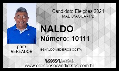 Candidato NALDO 2024 - MÃE D\ÁGUA - Eleições