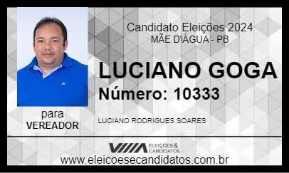 Candidato LUCIANO GOGA 2024 - MÃE D\ÁGUA - Eleições