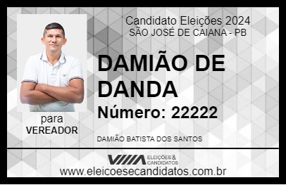 Candidato DAMIÃO DE DANDA 2024 - SÃO JOSÉ DE CAIANA - Eleições