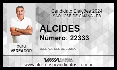 Candidato ALCIDES 2024 - SÃO JOSÉ DE CAIANA - Eleições