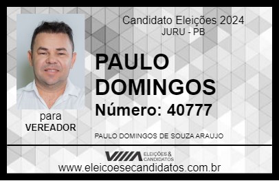 Candidato PAULO DOMINGOS 2024 - JURU - Eleições