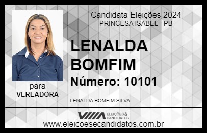 Candidato LENALDA BOMFIM 2024 - PRINCESA ISABEL - Eleições