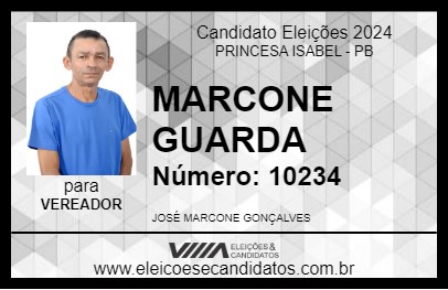 Candidato MARCONE GUARDA 2024 - PRINCESA ISABEL - Eleições