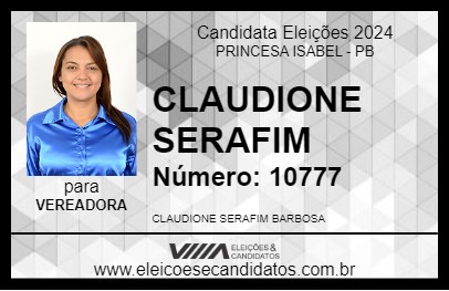 Candidato CLAUDIONE SERAFIM 2024 - PRINCESA ISABEL - Eleições