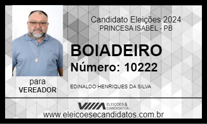 Candidato BOIADEIRO 2024 - PRINCESA ISABEL - Eleições