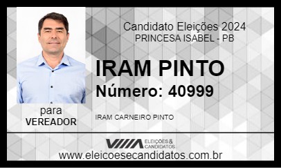 Candidato IRAM PINTO 2024 - PRINCESA ISABEL - Eleições