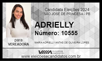 Candidato ADRIELLY 2024 - SÃO JOSÉ DE PRINCESA - Eleições