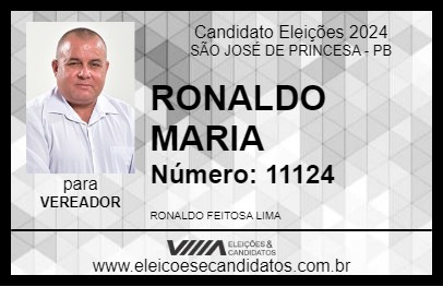 Candidato RONALDO MARIA 2024 - SÃO JOSÉ DE PRINCESA - Eleições