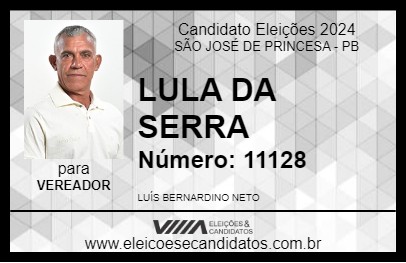 Candidato LULA DA SERRA 2024 - SÃO JOSÉ DE PRINCESA - Eleições