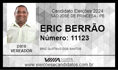 Candidato ERIC BERRÃO 2024 - SÃO JOSÉ DE PRINCESA - Eleições