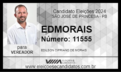 Candidato EDMORAIS 2024 - SÃO JOSÉ DE PRINCESA - Eleições