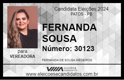 Candidato FERNANDA SOUSA 2024 - PATOS - Eleições