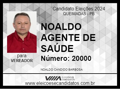 Candidato NOALDO AGENTE DE SAÚDE 2024 - QUEIMADAS - Eleições