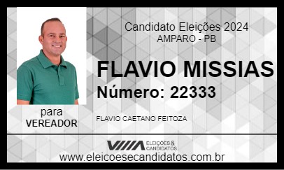 Candidato FLAVIO MISSIAS 2024 - AMPARO - Eleições